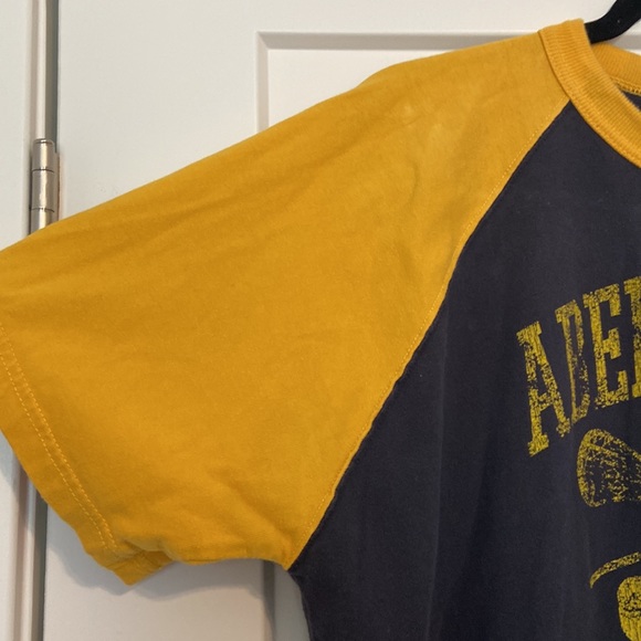 Y2K Abercrombie and Fitch muscle Tee size large mustard yellow and navy - Picture 4 of 7